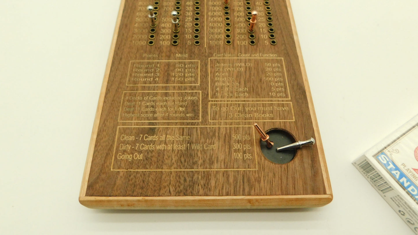 Hand and Foot Game Board / Walnut
