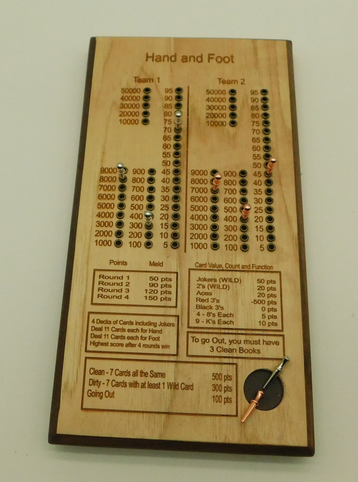 Hand and Foot Game Board / Maple